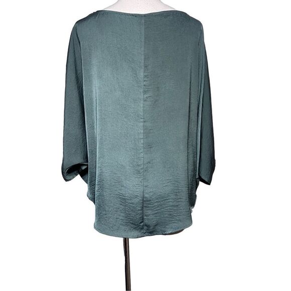 She + Sky Green Silky Kimono Sleeve Blouse Size Medium - Picture 4 of 5